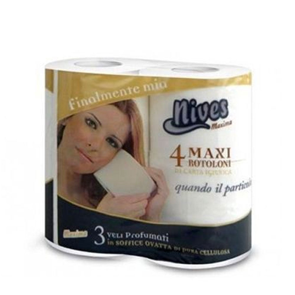 NIVES - CARTA IGIENICA MAXI ROTOLI 3 VELI PROFUMATI - 4PZ