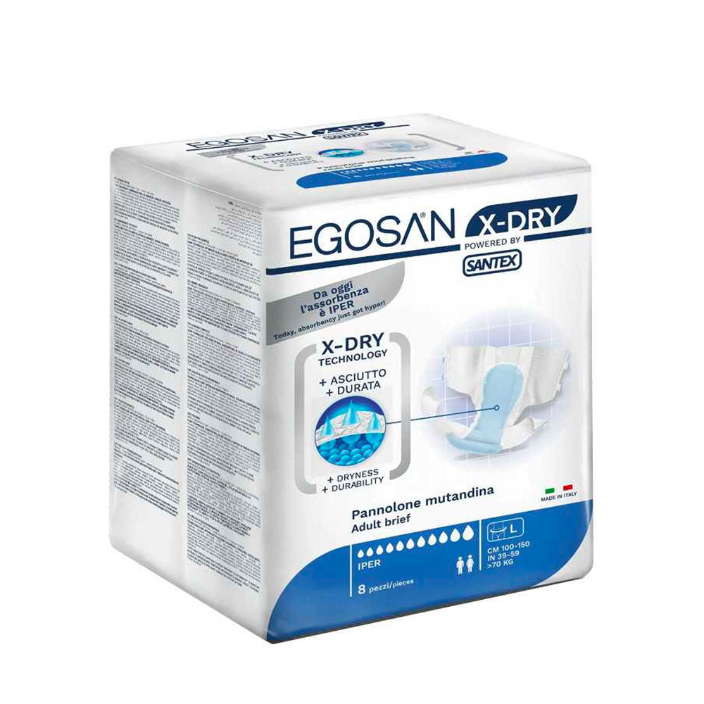 EGOSAN X-DRY PANNOLONI UNISEX MUTANDINA (M) MEDIUM 8pz