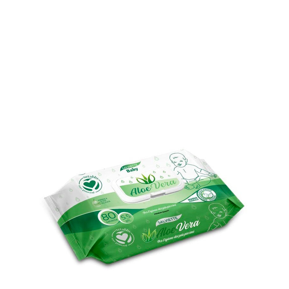 SETABLU - SALVIETTE IMBEVUTE BABY ALOE VERA - 80 PEZZI